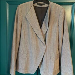 Linda Allard Ellen Tracy blazer jacket chevron sz 10 wool blend